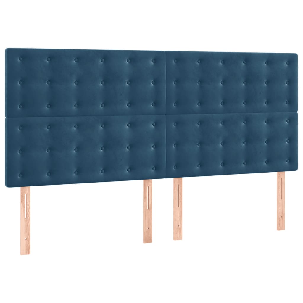 Testiera Blu Scuro 160x5x118/128 cm Velluto