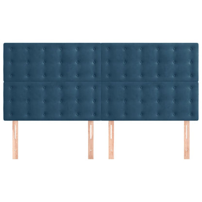 Testiera 4 pz Blu Scuro 80x5x78/88 cm in Velluto
