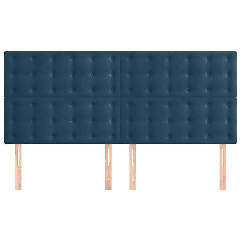 Testiera Blu Scuro 160x5x118/128 cm Velluto