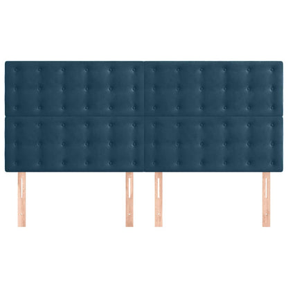 Testiera Blu Scuro 160x5x118/128 cm Velluto