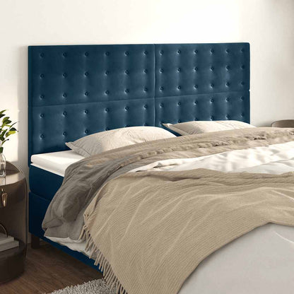 Testiera Blu Scuro 160x5x118/128 cm Velluto