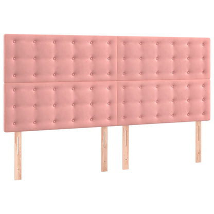 Testiera Rosa 160x5x118/128 cm Velluto