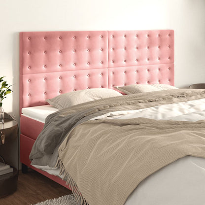Testiera 4 pz Rosa 80x5x78/88 cm in Velluto