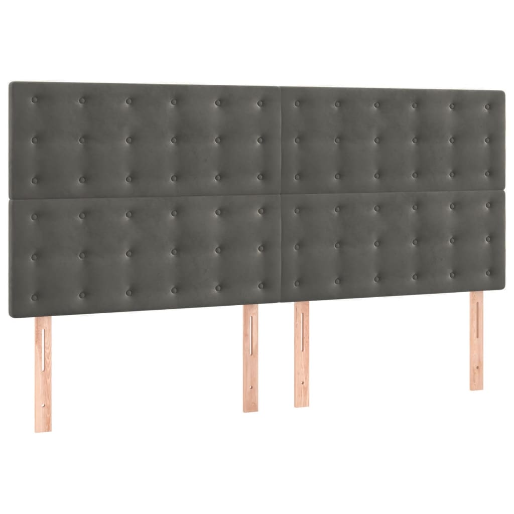 Testiera Grigio Scuro 180x5x118/128 cm Velluto