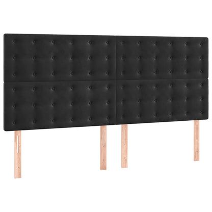 Testiera Nera 180x5x118/128 cm Velluto