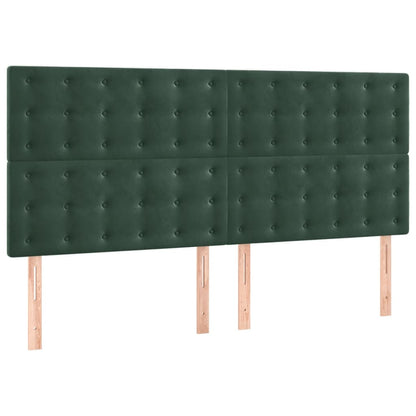 Testiera 4 pz Verde scuro 90x5x78/88 cm in Velluto