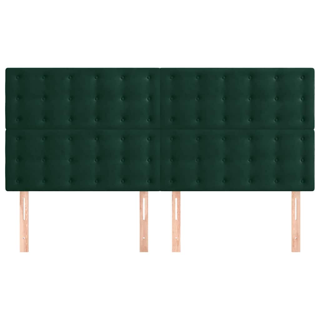 Testiera Verde Scuro 180x5x118/128 cm Velluto