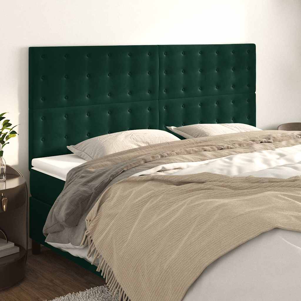 Testiera Verde Scuro 180x5x118/128 cm Velluto