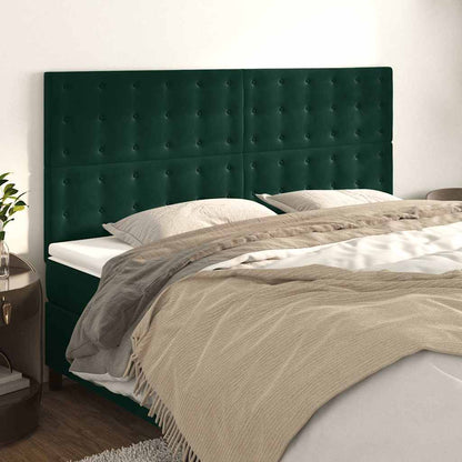 Testiera Verde Scuro 180x5x118/128 cm Velluto