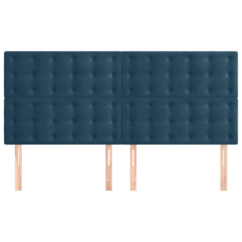Testiera Blu Scuro 180x5x118/128 cm Velluto