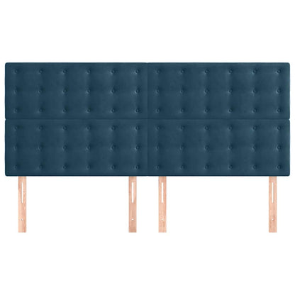 Testiera Blu Scuro 180x5x118/128 cm Velluto