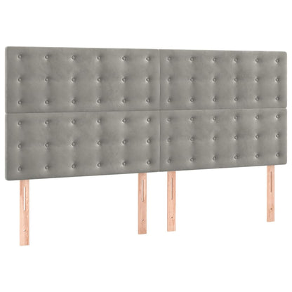 Testiera Grigio Chiaro 200x5x118/128 cm Velluto