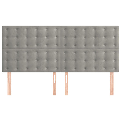 Testiera Grigio Chiaro 200x5x118/128 cm Velluto