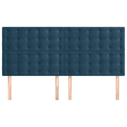 Testiera Blu Scuro 200x5x118/128 cm Velluto