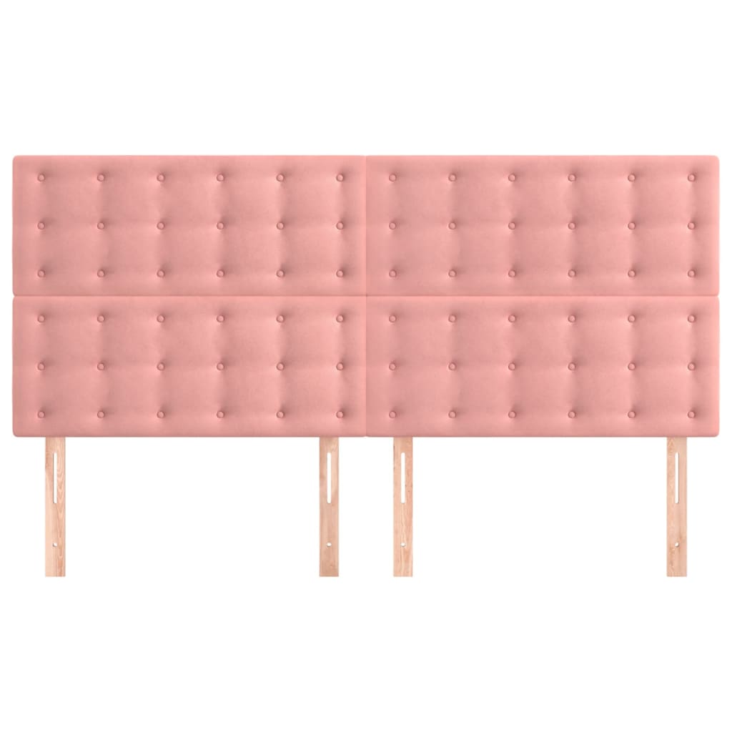Testiere 4 pz Rosa 100x5x78/88 cm in Velluto