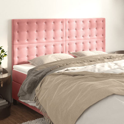Testiere 4 pz Rosa 100x5x78/88 cm in Velluto
