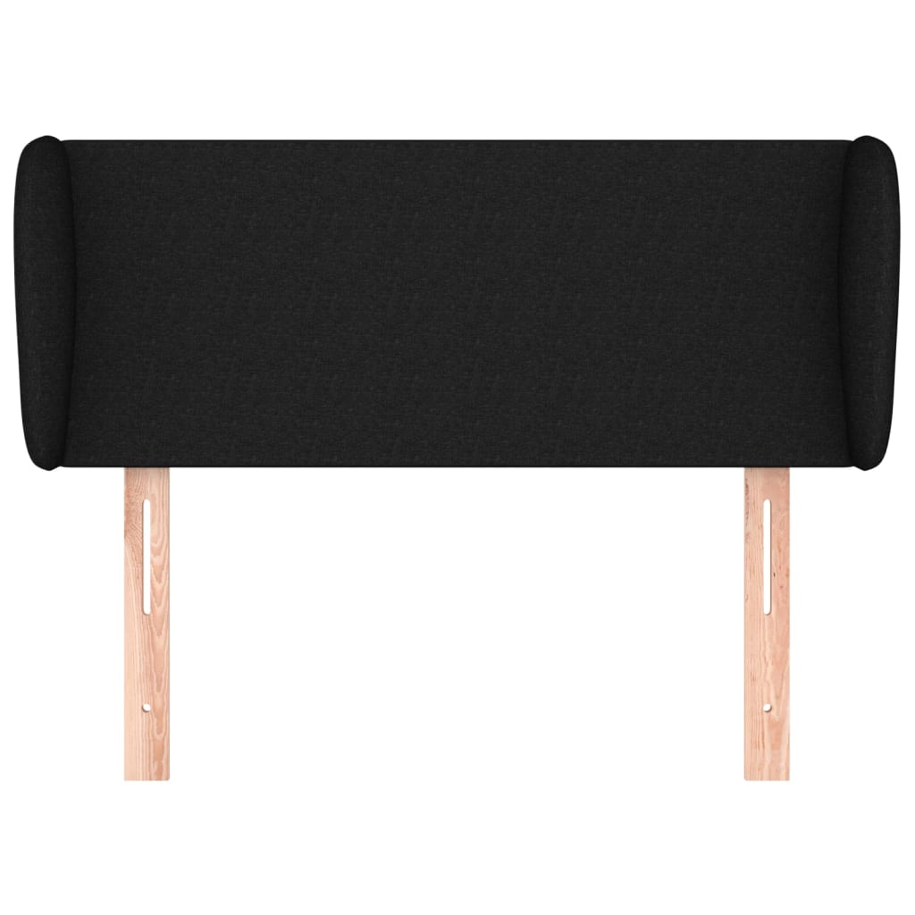 Testiera ad Orecchio Nera 83 x 23 x 78/88 cm in Tessuto