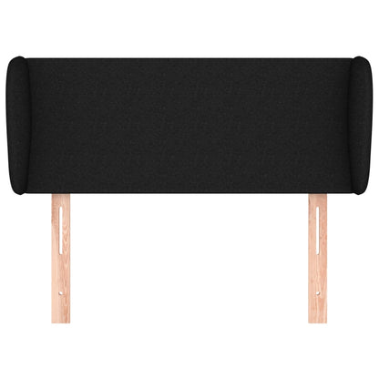 Testiera ad Orecchio Nera 83 x 23 x 78/88 cm in Tessuto