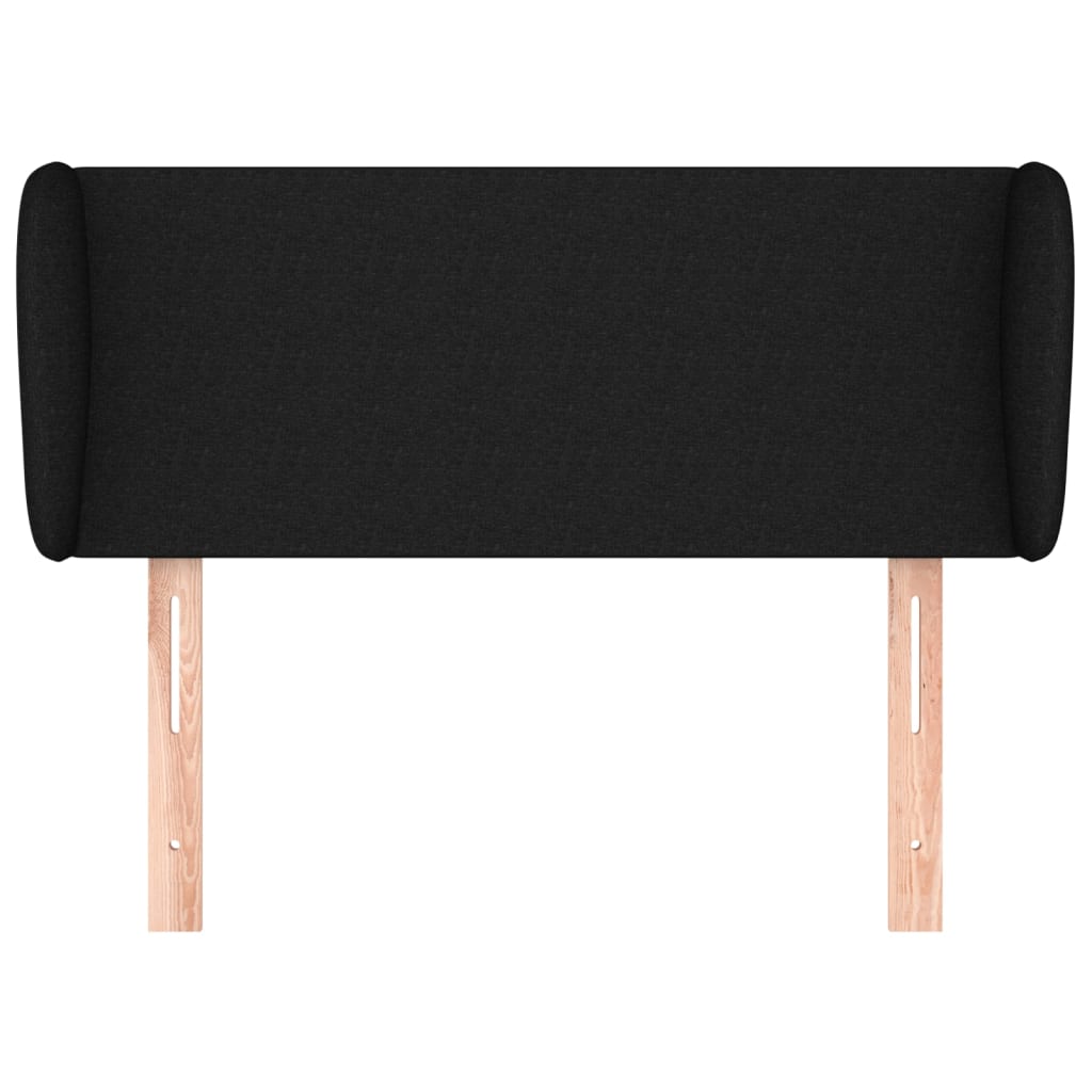 Testiera ad Orecchio Nera 103x23x78/88 cm in Tessuto