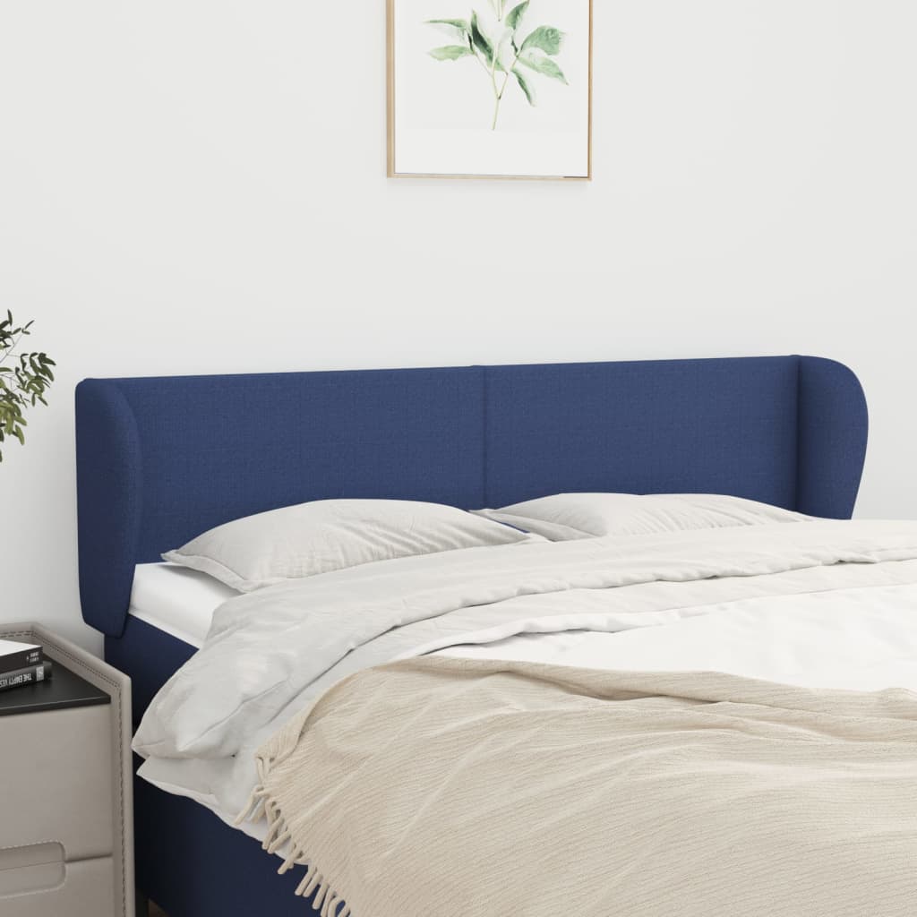Testiera ad Orecchio Blu 147x23x78/88cm in Tessuto