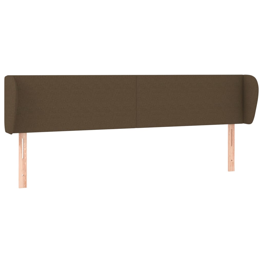 Testiera ad Orecchio Marrone Scuro 163x23x78/88 cm in Tessuto