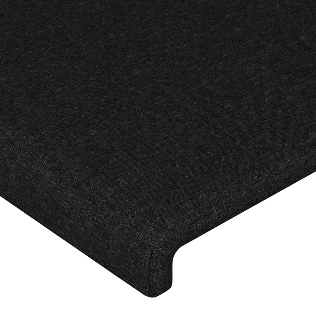Testiera ad Orecchio Nera 183x23x78/88 cm in Tessuto