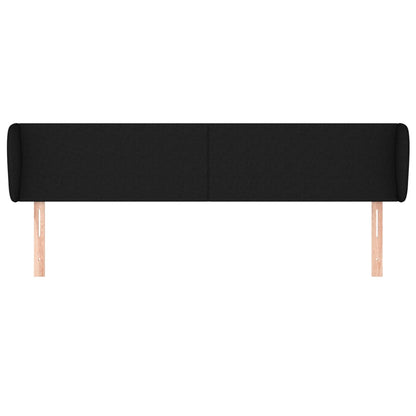 Testiera ad Orecchio Nera 203x23x78/88 cm in Tessuto
