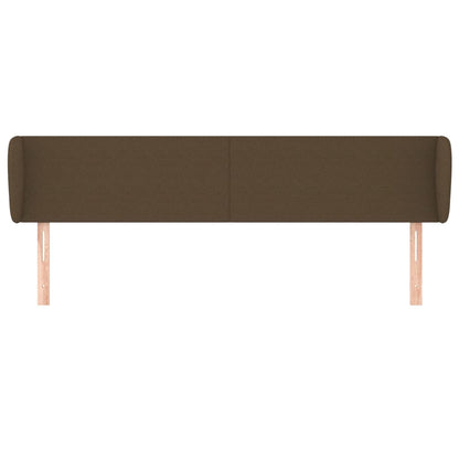 Testiera ad Orecchio Marrone Scuro 203x23x78/88 cm in Tessuto