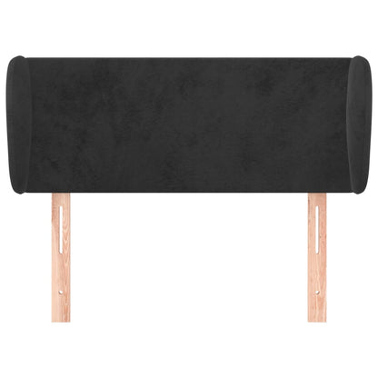 Testiera ad Orecchio Nera 83 x 23 x 78/88 cm in Velluto