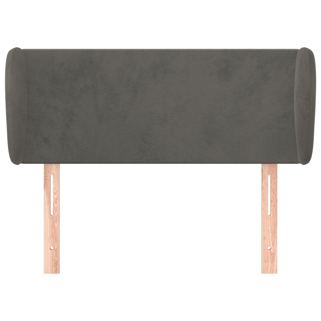 Testiera ad Orecchio Grigio Scuro 93x23x78/88 cm in Velluto