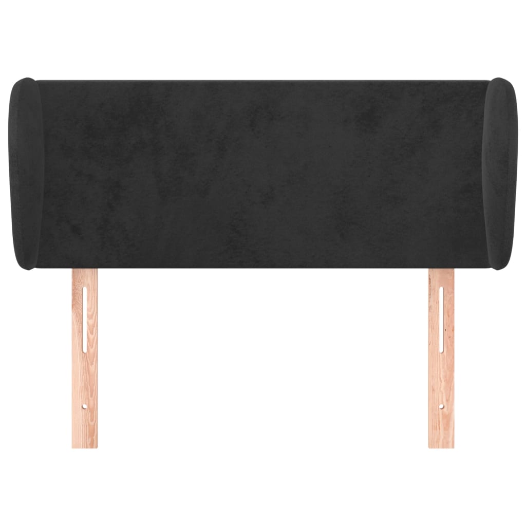 Testiera ad Orecchio Nera 93x23x78/88 cm in Velluto