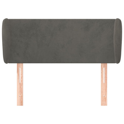 Testiera ad Orecchio Grigio Scuro 103x23x78/88 cm in Velluto