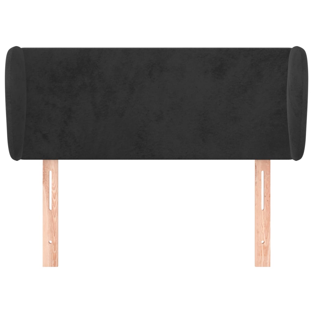 Testiera ad Orecchio Nera 103x23x78/88 cm in Velluto