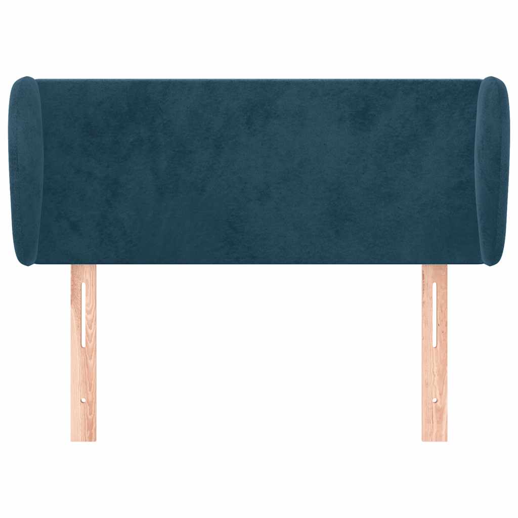 Testiera ad Orecchio Blu Scuro 103x23x78/88 cm in Velluto