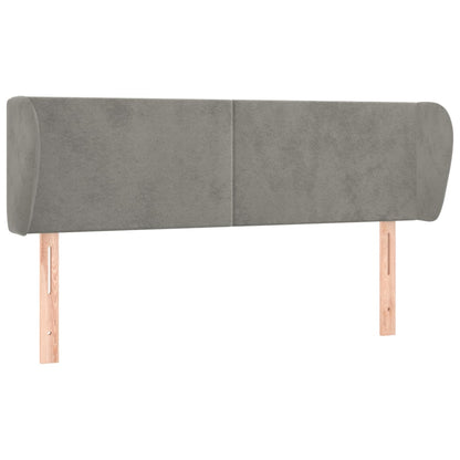 Testiera ad Orecchio Grigio Chiaro 147x23x78/88 cm in Velluto