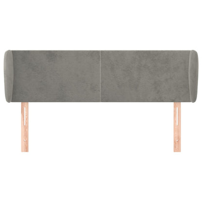 Testiera ad Orecchio Grigio Chiaro 147x23x78/88 cm in Velluto