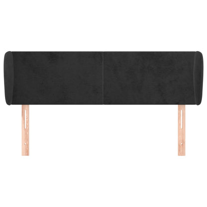 Testiera ad Orecchio Nera 147x23x78/88 cm in Velluto