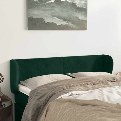 Testiera ad Orecchio Verde Scuro 147x23x78/88 cm in Velluto