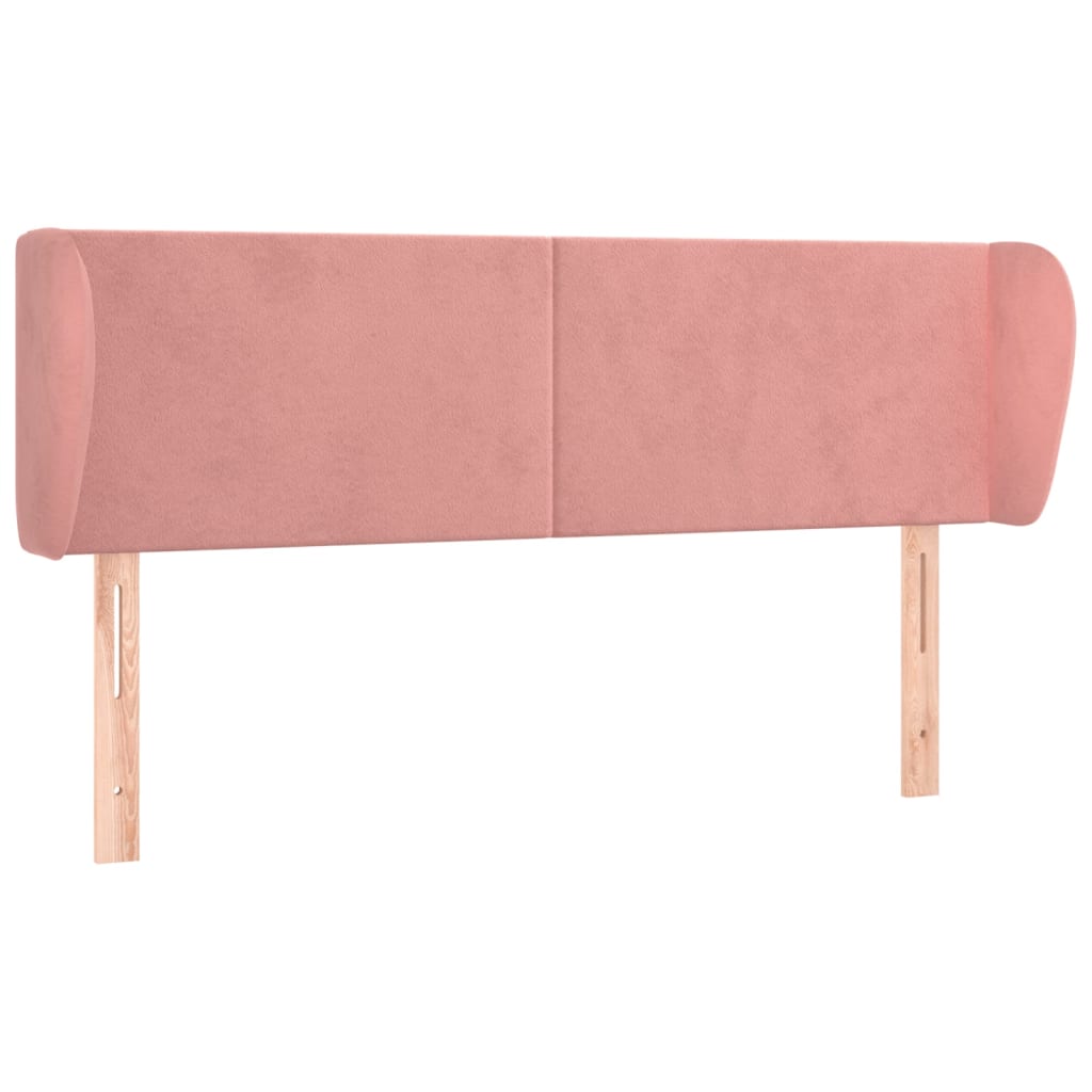 Testiera ad Orecchio Rosa 147x23x78/88 cm in Velluto