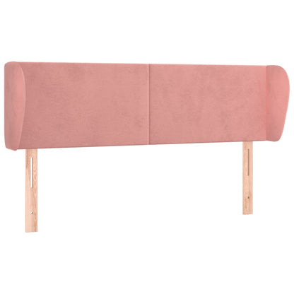 Testiera ad Orecchio Rosa 147x23x78/88 cm in Velluto