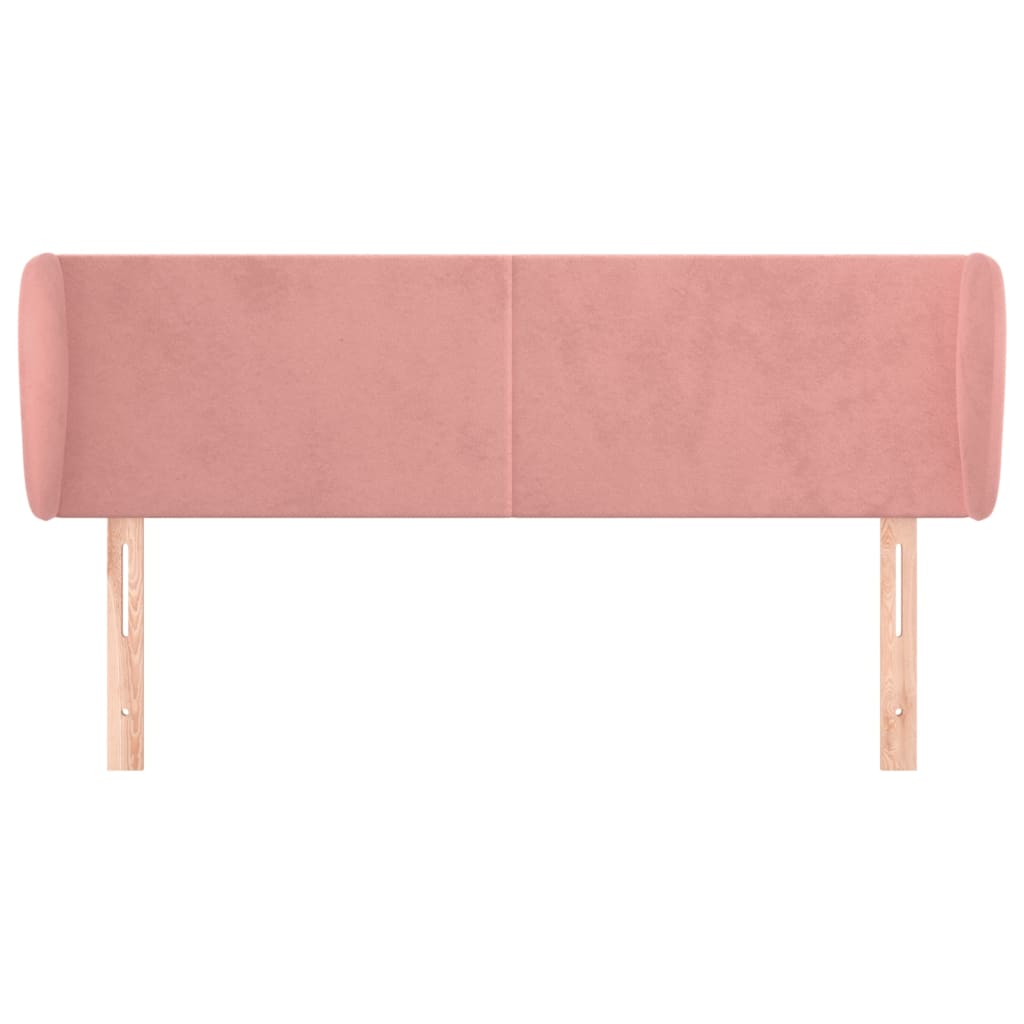 Testiera ad Orecchio Rosa 147x23x78/88 cm in Velluto