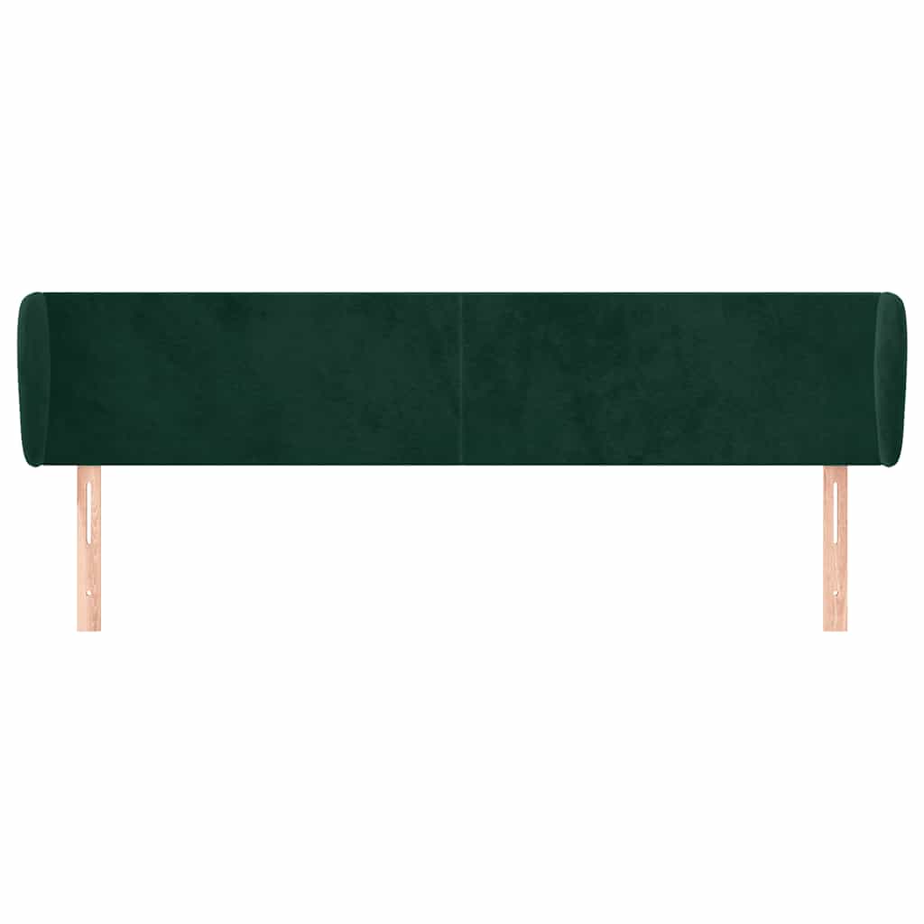 Testiera ad Orecchio Verde Scuro 163x23x78/88 cm in Velluto