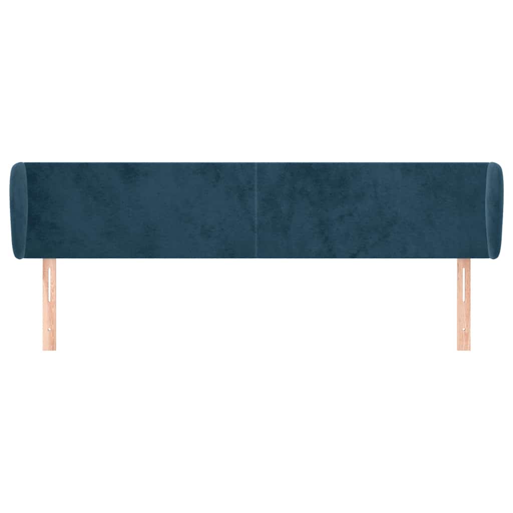 Testiera ad Orecchio Blu Scuro 163x23x78/88 cm in Velluto