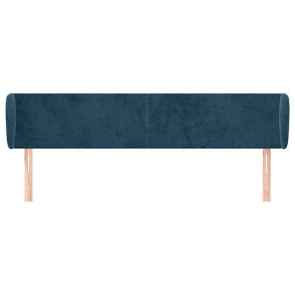 Testiera ad Orecchio Blu Scuro 163x23x78/88 cm in Velluto