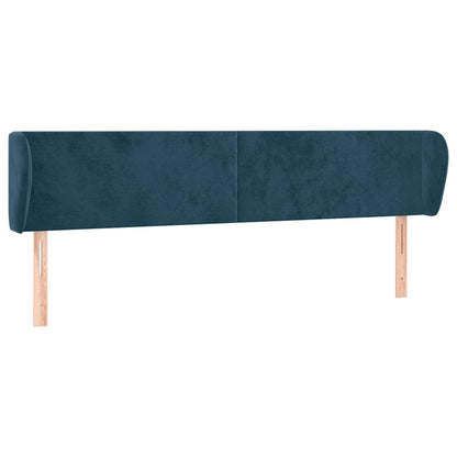 Testiera ad Orecchio Blu Scuro 183x23x78/88 cm in Velluto