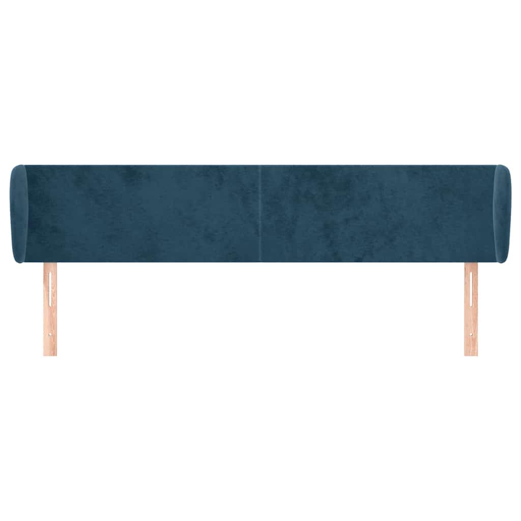 Testiera ad Orecchio Blu Scuro 183x23x78/88 cm in Velluto