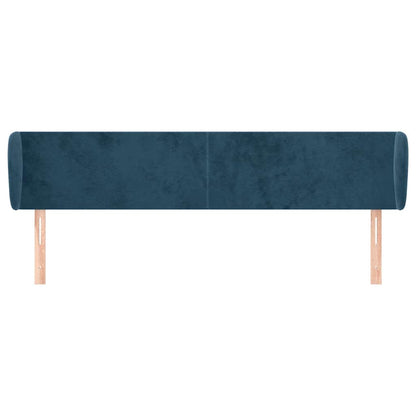 Testiera ad Orecchio Blu Scuro 183x23x78/88 cm in Velluto