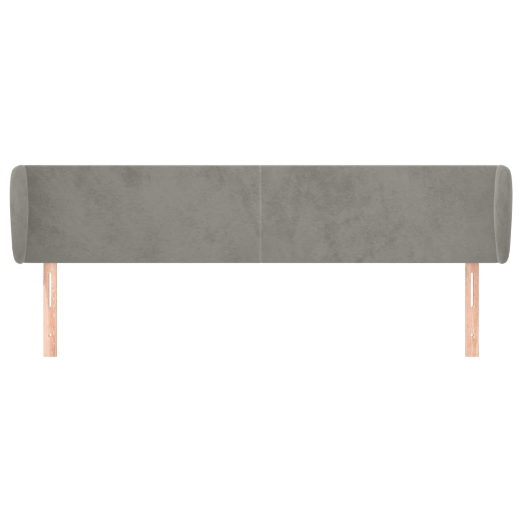 Testiera ad Orecchio Grigio Chiaro 203x23x78/88 cm in Velluto