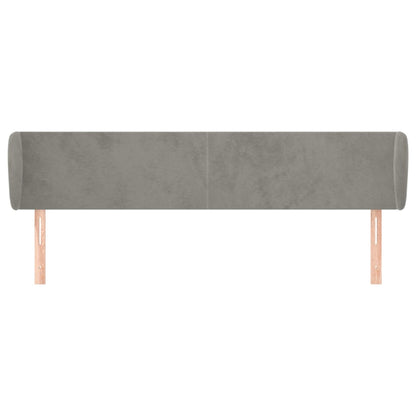 Testiera ad Orecchio Grigio Chiaro 203x23x78/88 cm in Velluto