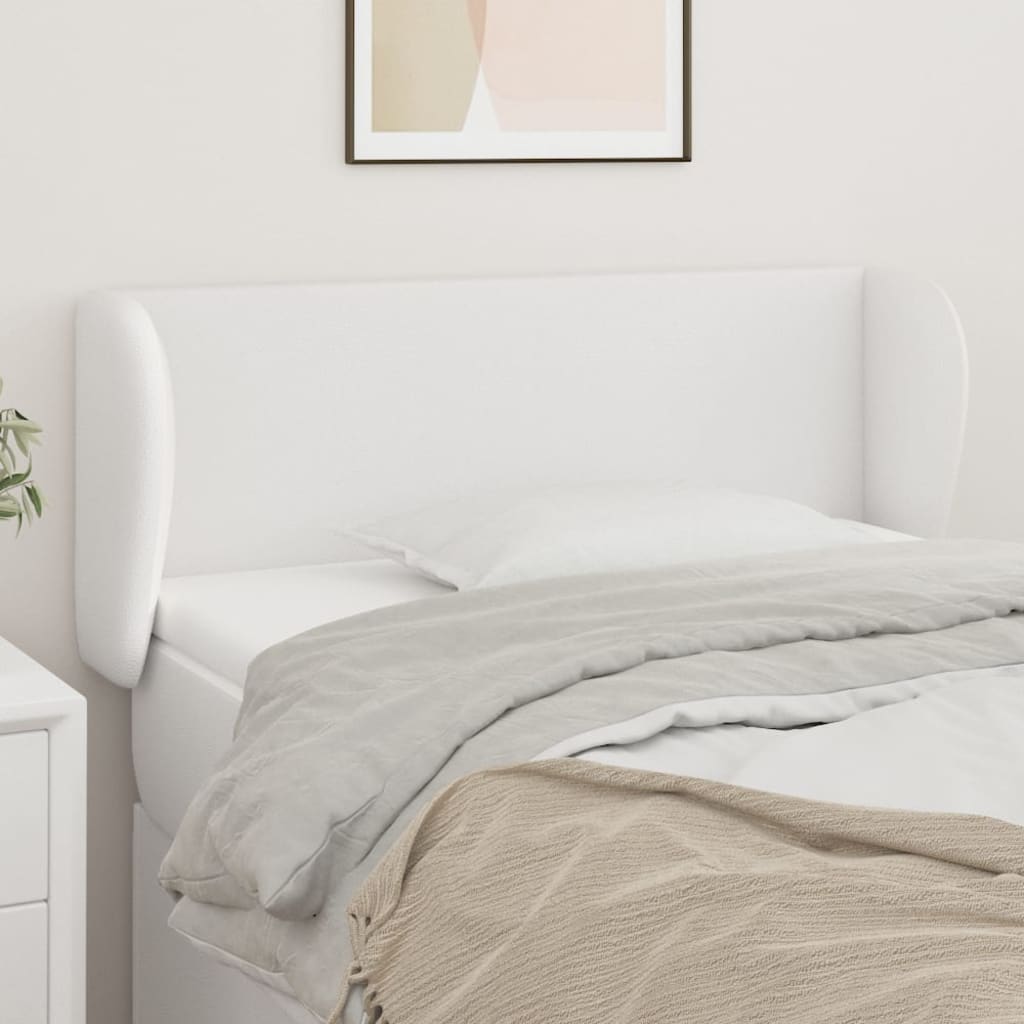 Testiera ad Orecchio Bianca 83x23x78/88 cm in Similpelle